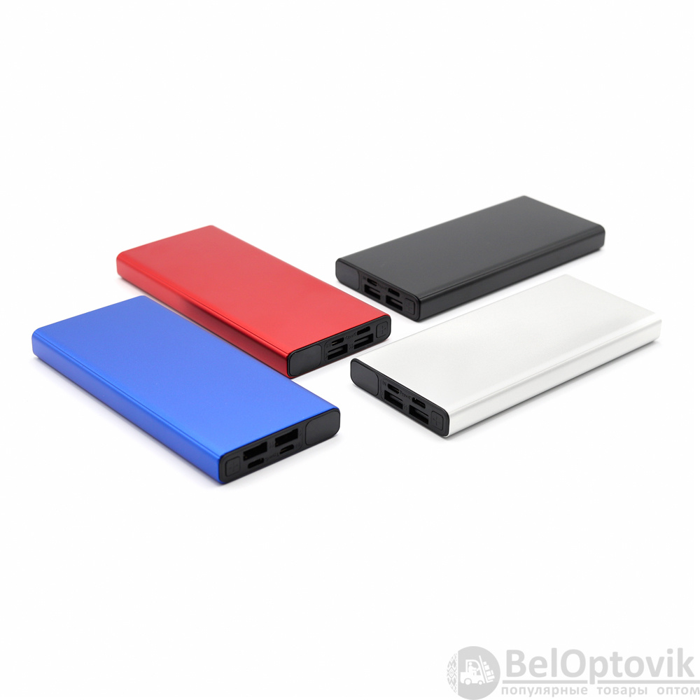 Внешний аккумулятор Höginn в металлическом корпусе, 10000mAh, серый