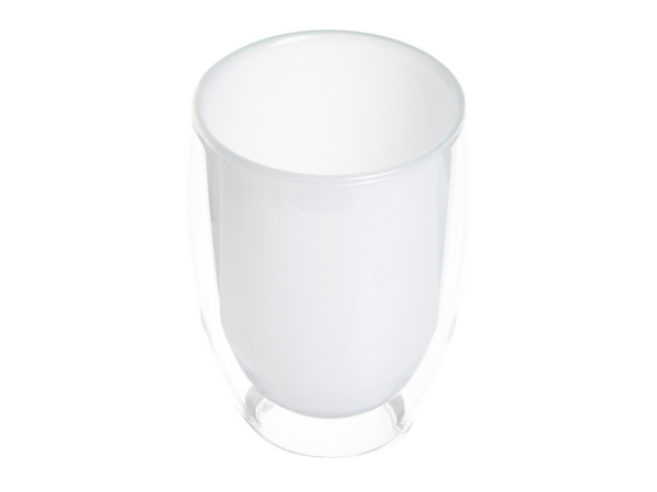 Стакан с двойными стенками «Creamy», Цвет белый, прозрачный