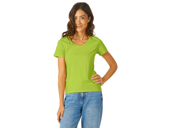 Футболка "Heavy Super Club" женская с V-образным вырезом, Размер S, Цвет зеленое яблоко