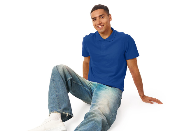 Рубашка поло "First" мужская, Размер S, Цвет синий классический