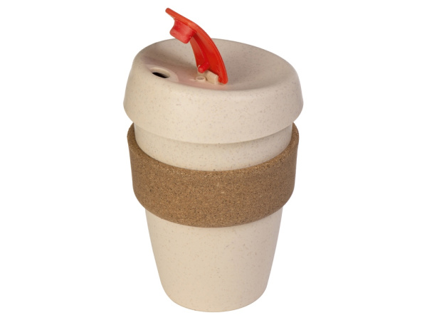 Стакан из пшеничного волокна с двойными стенками «Pino», Цвет натуральный, красный, коричневый