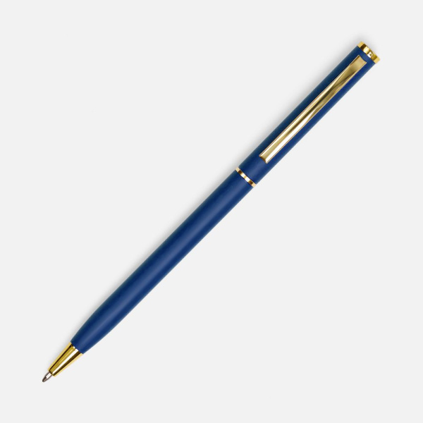 Ручка шариковая Hotel Gold, ver.2, матовая синяя, 13х0,7 см