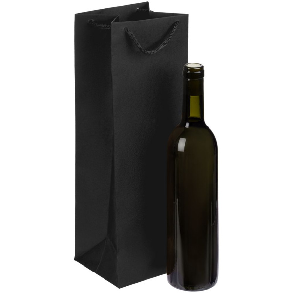 Пакет под бутылку Vindemia, черный, 12х11,2х38 см