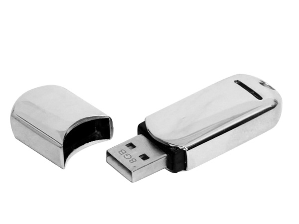 USB 2.0- флешка на 32 Гб каплевидной формы, Размер 32Gb, Цвет серебристый