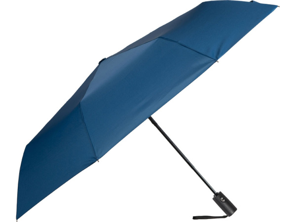 Зонт-автомат Reviver с куполом из переработанного пластика, Цвет синий нэйви