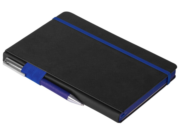 Бизнес блокнот «Bossy» с ручкой, Цвет черный, синий