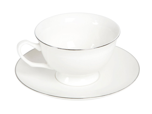 Чайная пара «Preston», Цвет белый, серебристый