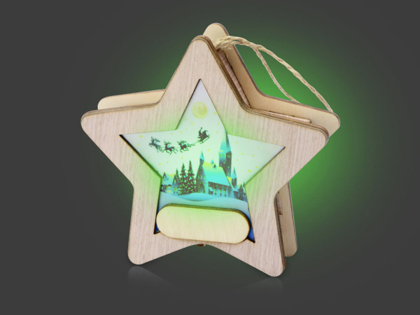 Новогодняя подвеска с подсветкой «Звезда», Цвет натуральный, разноцветный