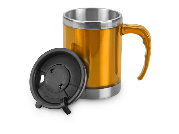 Термокружка «Эвбея», Цвет оранжевый/серебристый/черный