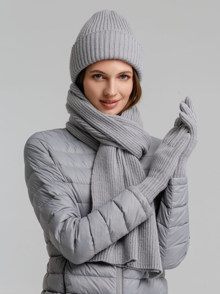 Перчатки Bernard, светло-серые, S/M, L/XL