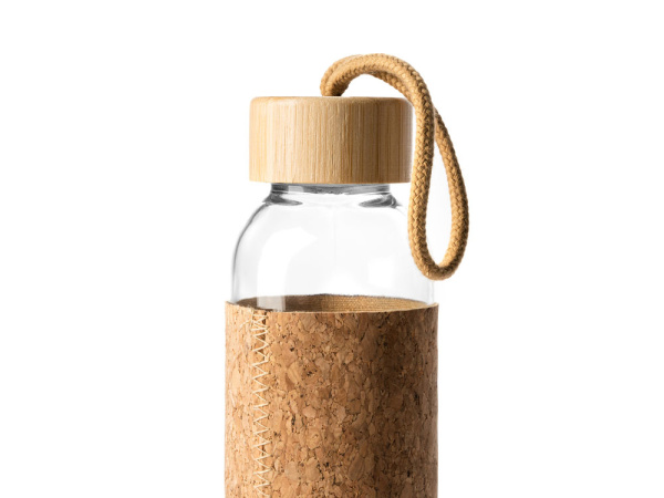 Бутылка LAWAS в чехле из натуральной пробки, Цвет прозрачный/бежевый