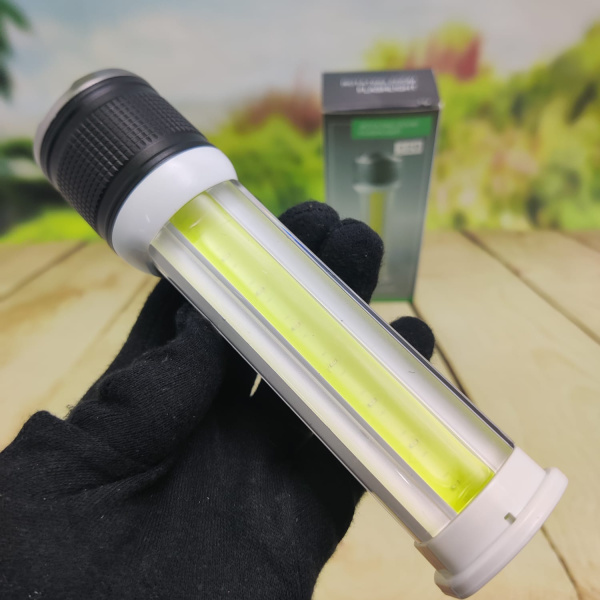 Ручной аккумуляторный фонарь Rotating Zoom Flashlight 129 LED боковая световая СОВ панель + функцион