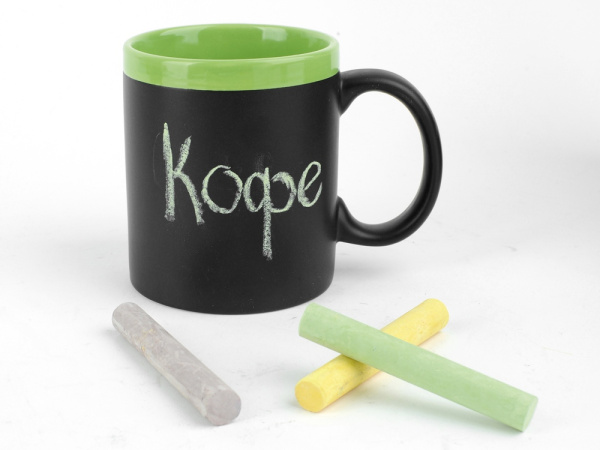 Кружка с покрытием для рисования мелом «Да Винчи», Цвет черный/зеленый