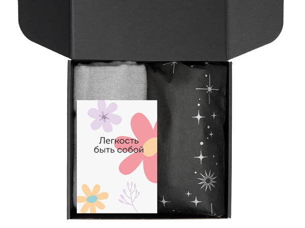 Подарочный набор «Re:f. Walk» с палантином, шоппером и термосом, Цвет серый