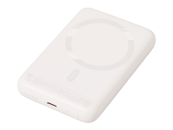 Магнитный внешний беспроводной аккумулятор «Polarix», QC/PD, 10000 мАч, Цвет слоновая кость