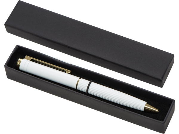 Шариковая металлическая ручка «Monarch Gold», Цвет белый