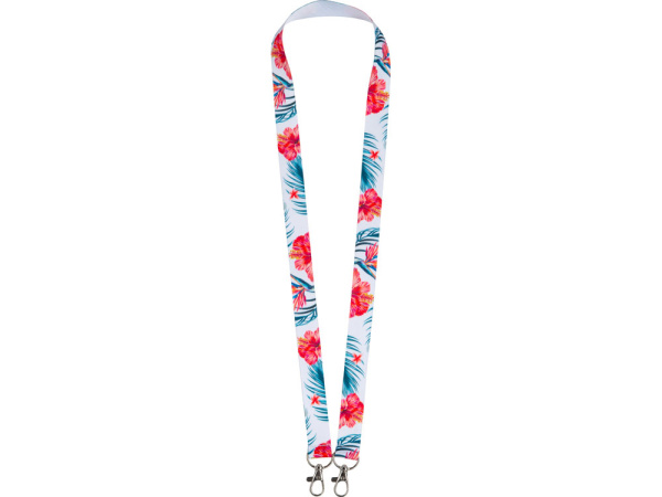 Ланъярд под сублимацию с 2-мя карабинами, 2 см, Цвет белый