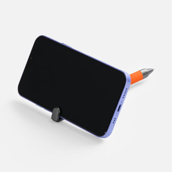 Ручка шариковая Standic с подставкой для телефона, оранжевая, 14,5х1,5 см