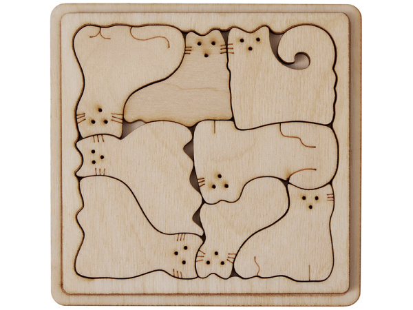 Деревянная головоломка «Catgram», Цвет натуральный
