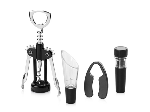 Набор аксессуаров для вина «Pinot Grigio» 2.0, Цвет черный/серебристый