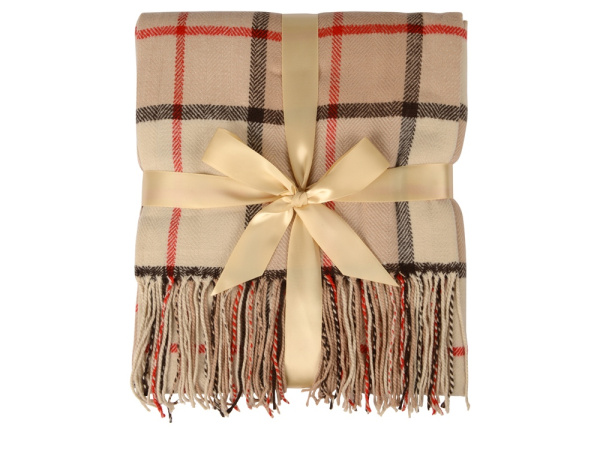 Плед акриловый «Tartan», Цвет бежевый