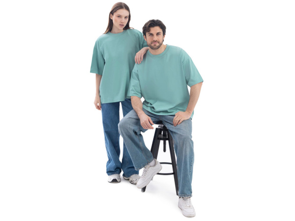 Футболка оверсайз «Beta.01» унисекс, Размер XL-2XL, Цвет пыльный бирюзовый