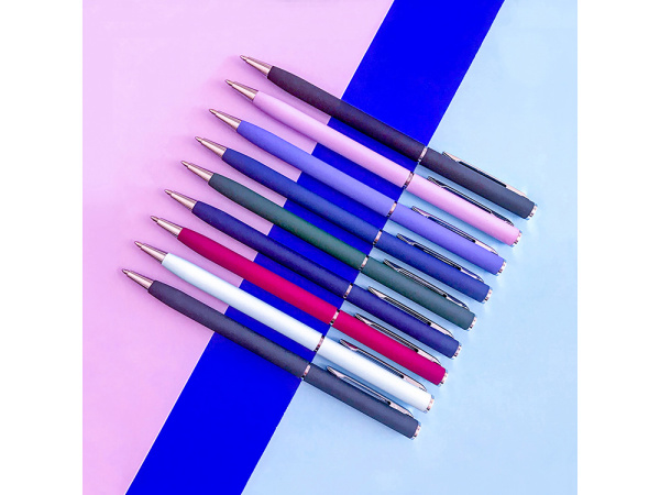 Ручка металлическая шариковая «Palermo», софт-тач, Цвет черный/серебристый