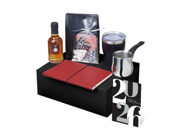 Подарочный набор «Re:Routine» с туркой, термокружкой и кофе, Цвет красный