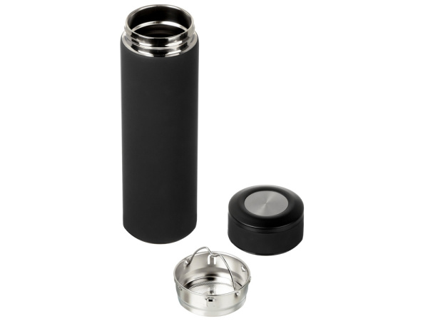 Вакуумный термос «Vacuum Flask C1», soft touch, 420мл, Цвет черный/серебристый