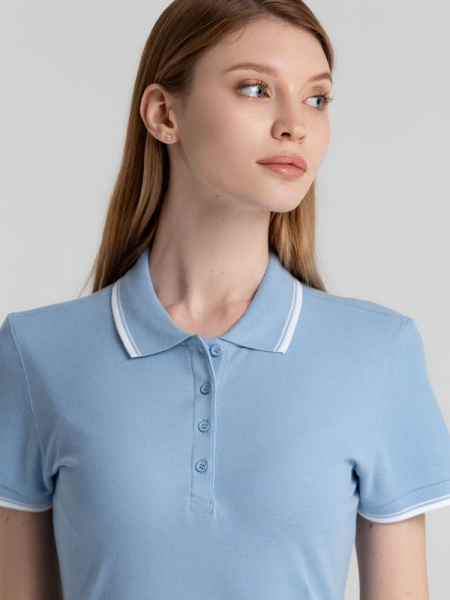 Рубашка поло женская Practice Women 270, голубая с белым, S–XXL