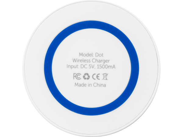 Беспроводное зарядное устройство «Dot», 5 Вт, Цвет белый/синий