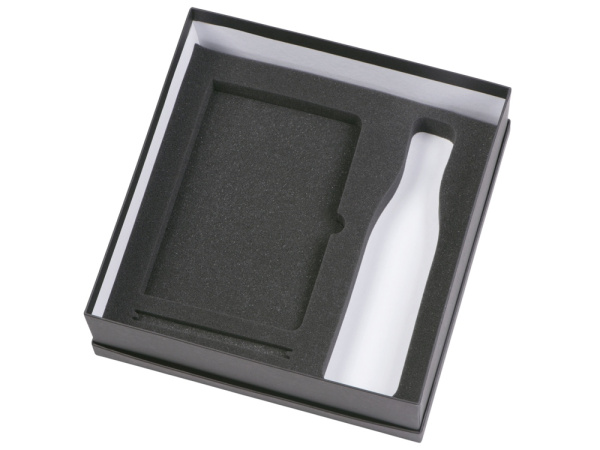 Подарочный набор «COLOR IT» c блокнотом, ручкой и термобутылкой, Размер твердая обложка, Цвет серый