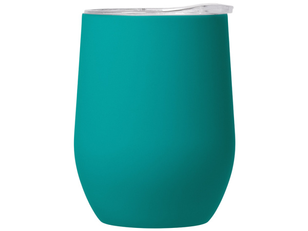 Вакуумная термокружка «Sense Gum», непротекаемая крышка, soft-touch, Цвет бирюзовый