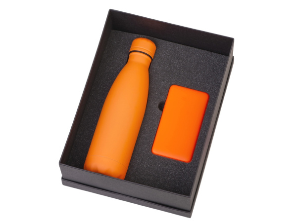 Подарочный набор «COLOR IT» с термобутылкой и повербанком, Размер 5000 mAh, Цвет оранжевый