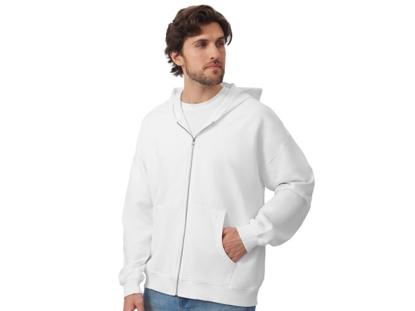 Толстовка оверсайз с капюшоном на молнии «Monaco», Размер XL-2XL, Цвет белый