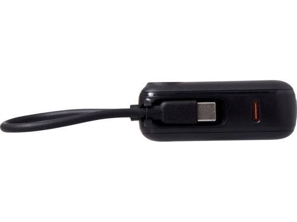 Внешний аккумулятор со встроенным кабелем «Liri», QC/PD, 10000 мАч, Цвет черный