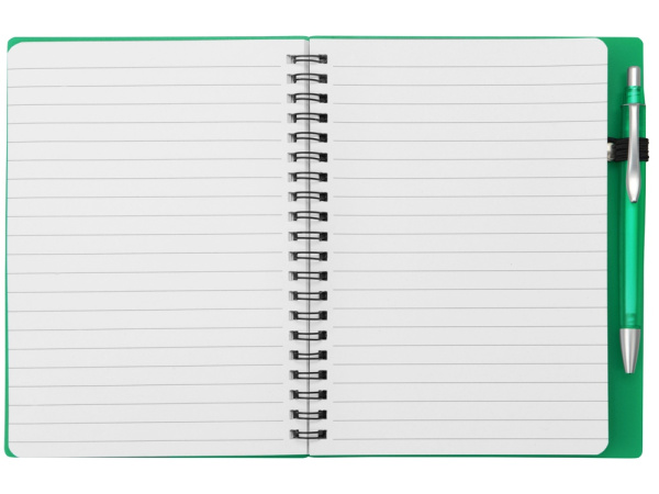 Блокнот «Контакт» с ручкой, Цвет зеленый, серебристый