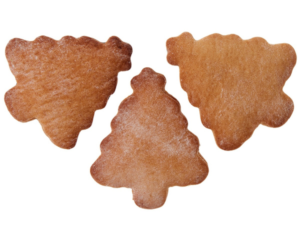 Набор новогодних имбирных печений в форме елочки, Цвет черный/белый