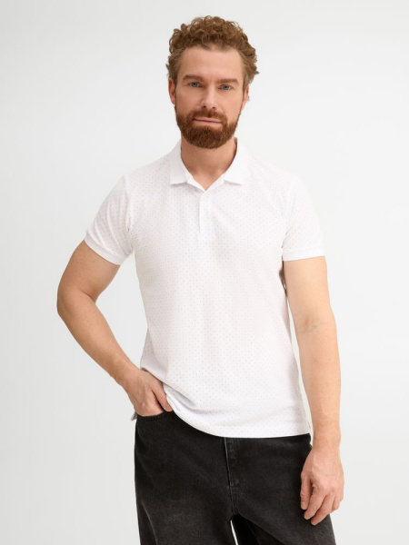 Рубашка поло мужская Brandy Men, белая с темно-синим, S–XXL
