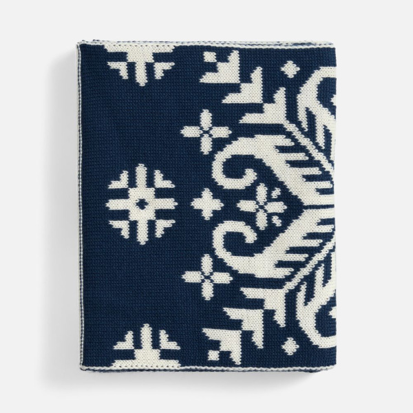 Шарф Wintertude L, синий с белым, 27х180 см