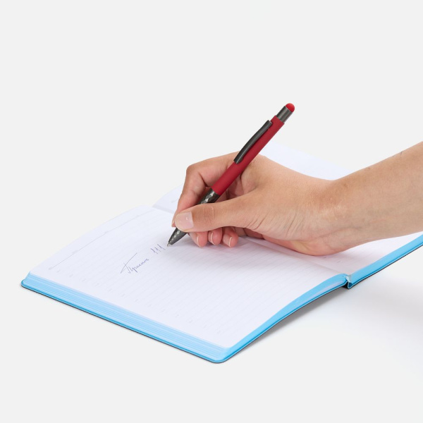 Ручка шариковая Digit Soft Touch со стилусом, красная, 14,5х1 см