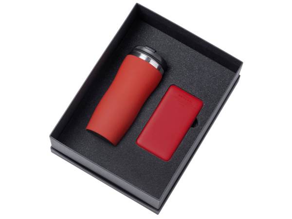 Подарочный набор "COLOR IT" c термокружкой и повербанком, Размер 10000 mAh, Цвет красный