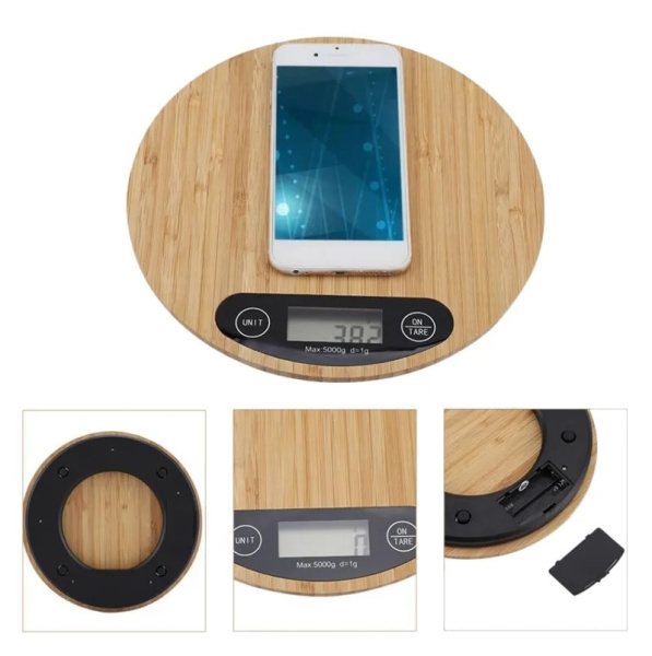 Электронные бамбуковые кухонные весы Electronic Kitchen Scale (до 5 кг)