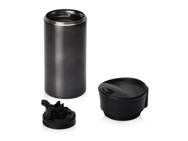 Вакуумная герметичная термокружка «Upgrade», Цвет темно-серый/черный