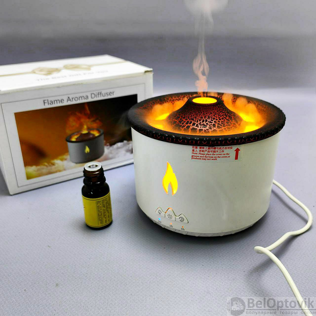 Увлажнитель воздуха (аромадиффузор) Volcano Aroma Diffuser J-V19 с пультом  ДУ, 360 ml (режимы вулкан/пламя, таймер 2 ч, 8ч) (арт: uv-13365) от  1 050 ₽ рублей оптом в Москве