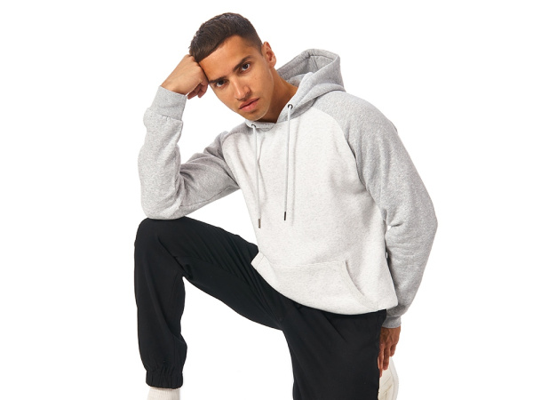 Толстовка с капюшоном «Dublin» мужская, Размер S, Цвет белый меланж/серый меланж