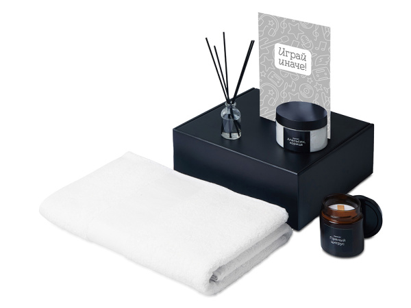 Подарочный набор «Re:y. Care» с полотенцем, солью для ванны и диффузором, Цвет белый