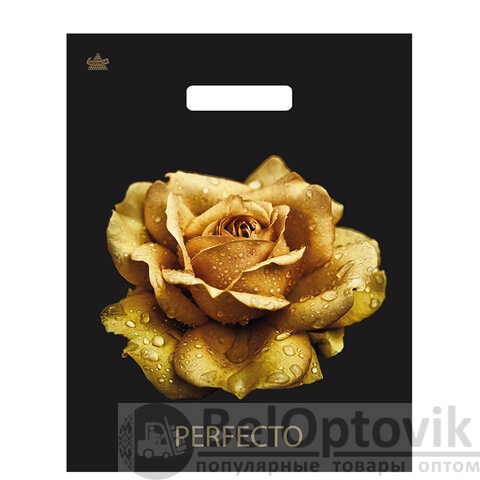 Пакет с вырубной ручкой, 37х30 см, "Перфекто Роза", 90 мкм, н00229687
