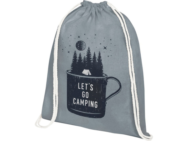 Рюкзак со шнурком «Tenes» из хлопка 140 г/м², Цвет серый