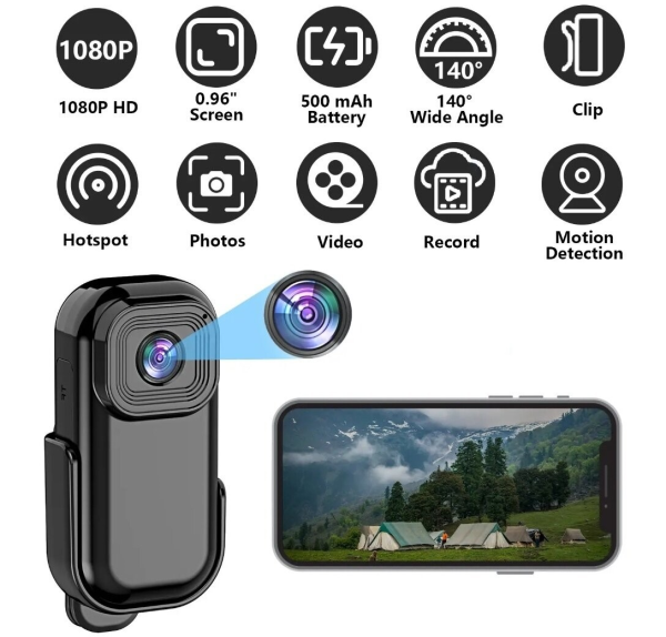 Mini video sport camera  1080 Full HD, 400 mAh